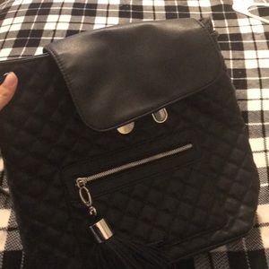 Black leather bag
